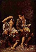 Bartolome Esteban Murillo Beggar Boys Eating Grapes and Melon oil painting on canvas